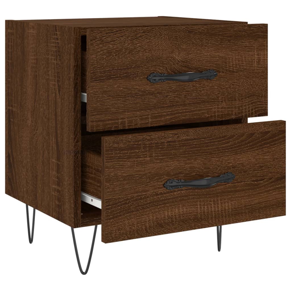 vidaXL Bedside Cabinets 2 pcs Brown Oak 40x35x47.5 cm Engineered Wood