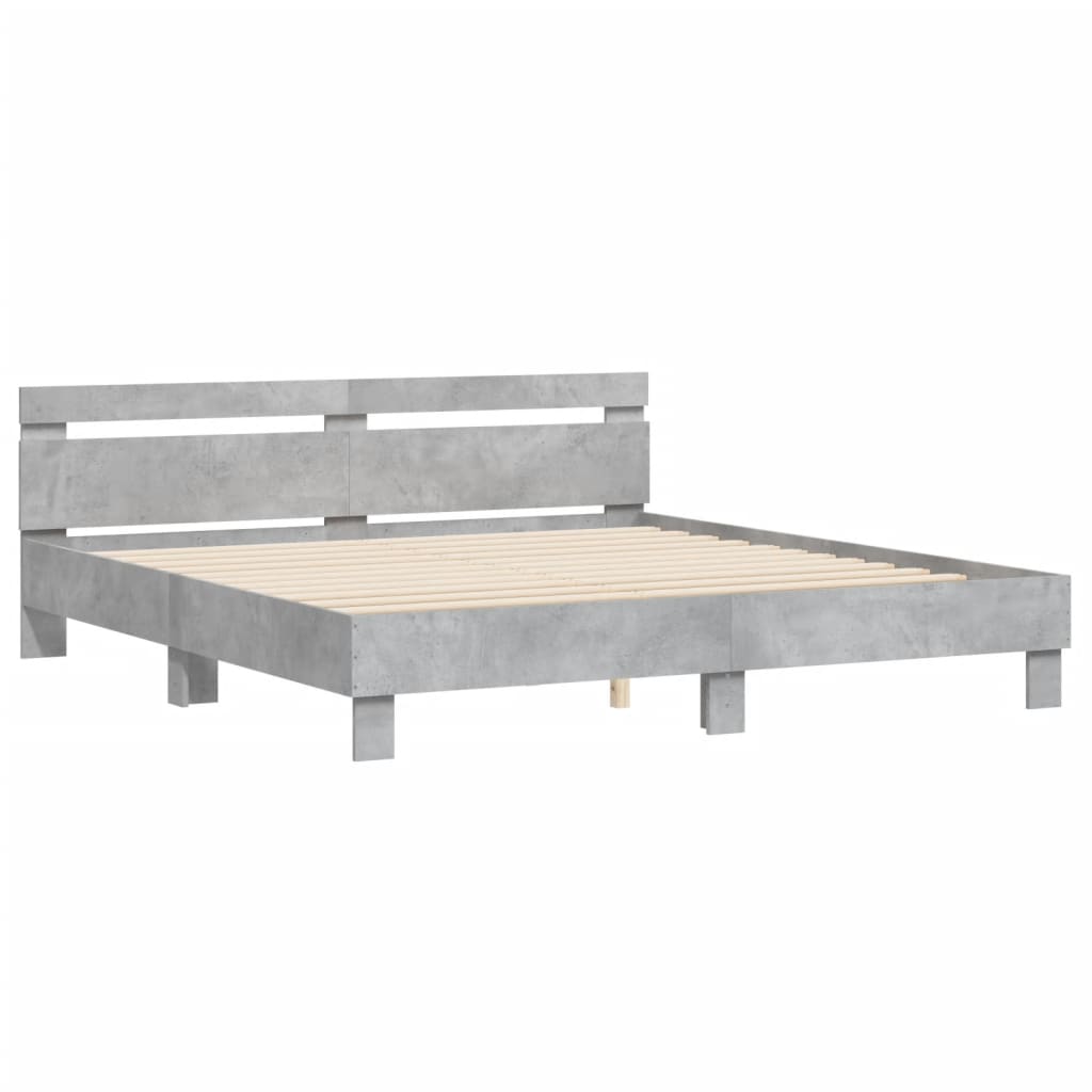 vidaXL Bed Frame without Mattress Concrete Grey 200x200 cm