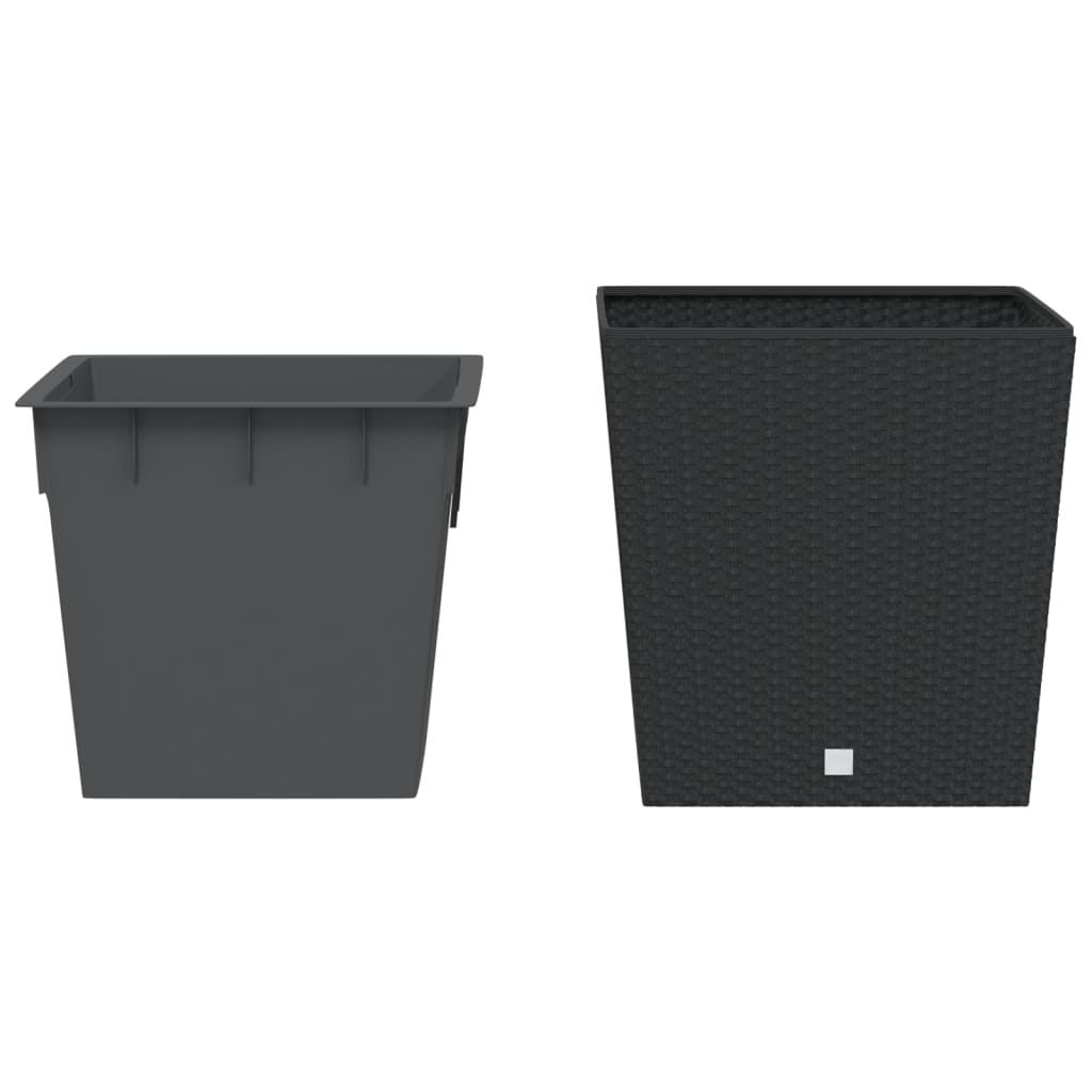 vidaXL Planter with Removable Inner Anthracite 37 / 64 L PP Rattan