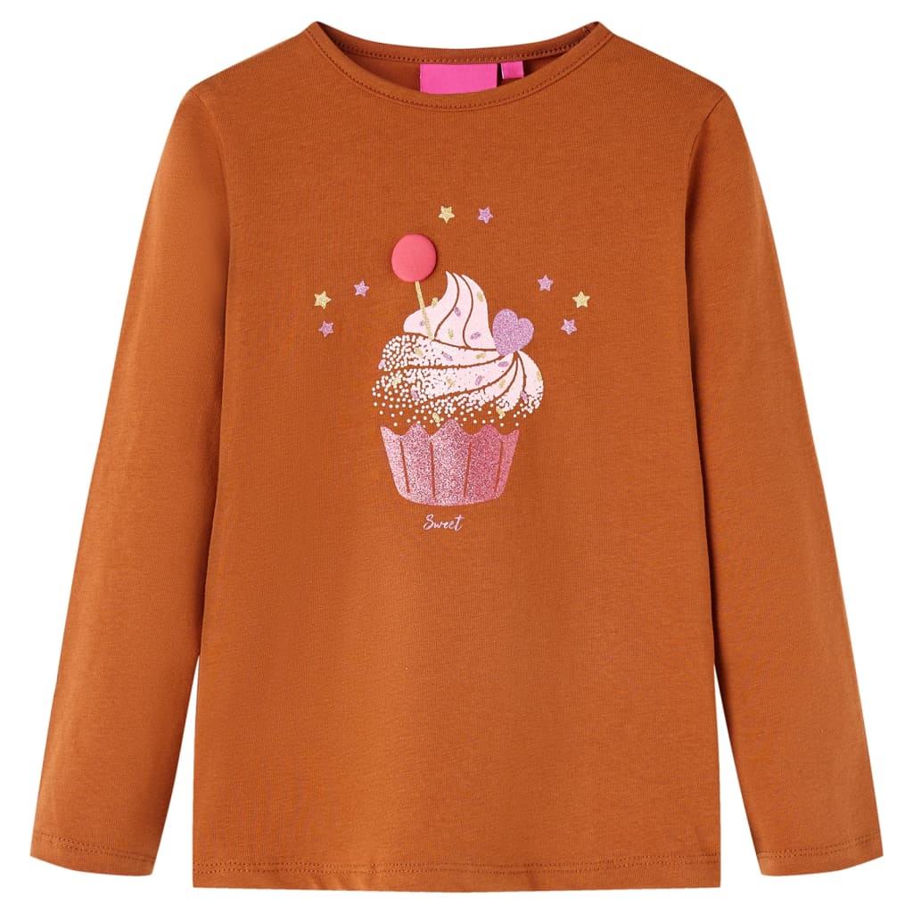 Kids' T-shirt with Long Sleeves Cognac 116