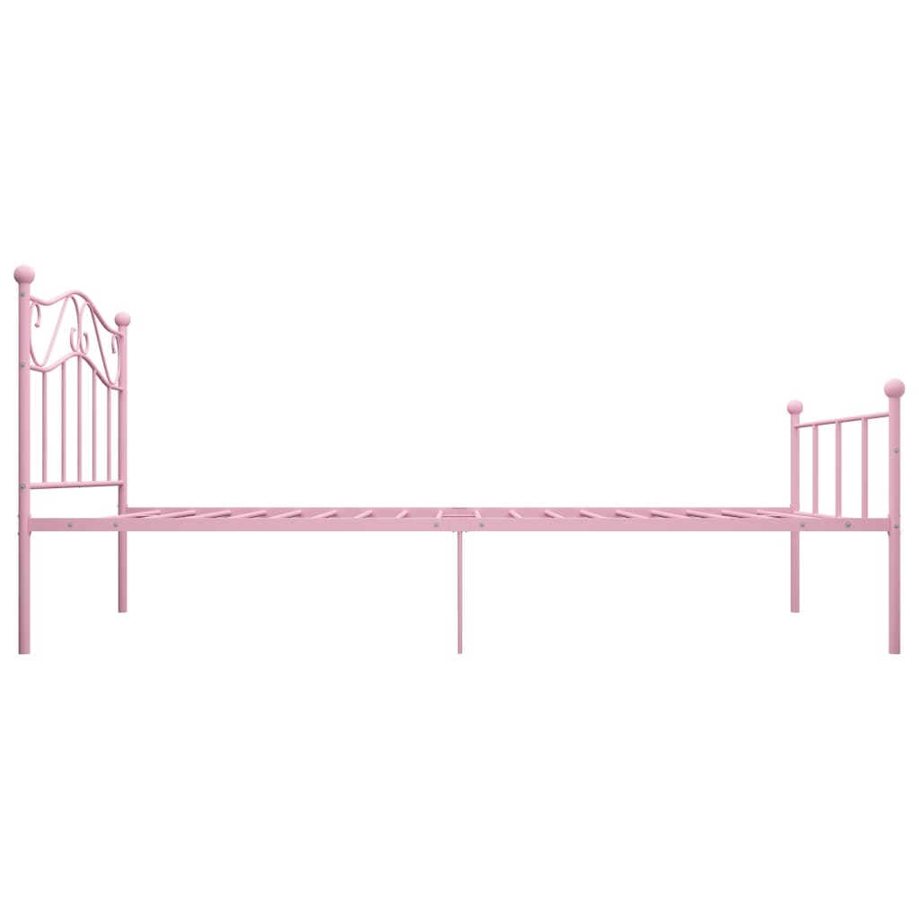 vidaXL Bed Frame without Mattress Pink Metal 90x200 cm