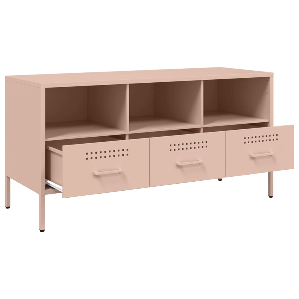 vidaXL TV Cabinet Pink 100.5x39x50.5 cm Steel