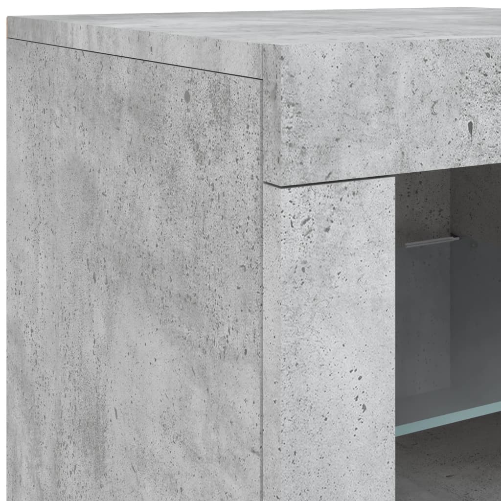 vidaXL Sideboard with LED Lights Concrete Grey 123x37x67 cm