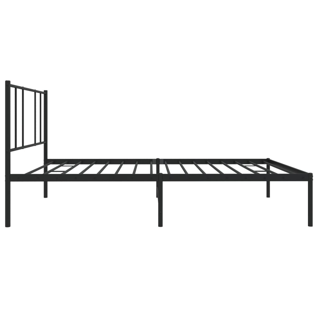 vidaXL Metal Bed Frame without Mattress with Headboard Black 100x190 cm