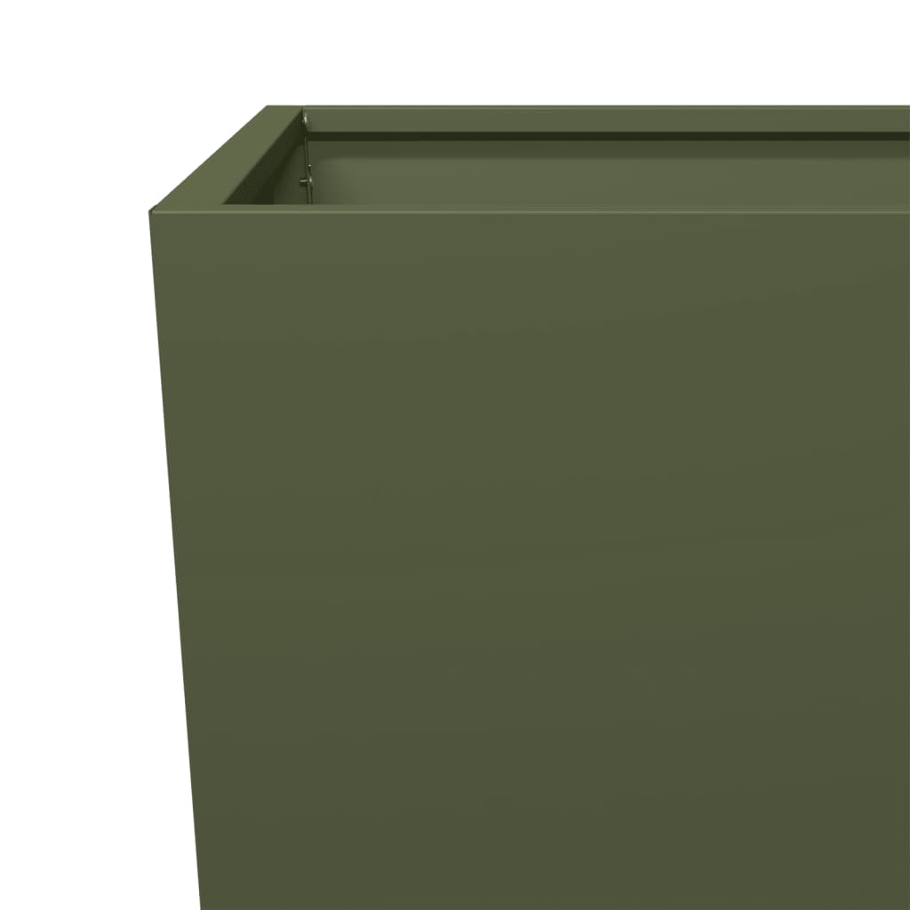 vidaXL Garden Planters Olive Green 2 pcs 45x45x75 cm Steel