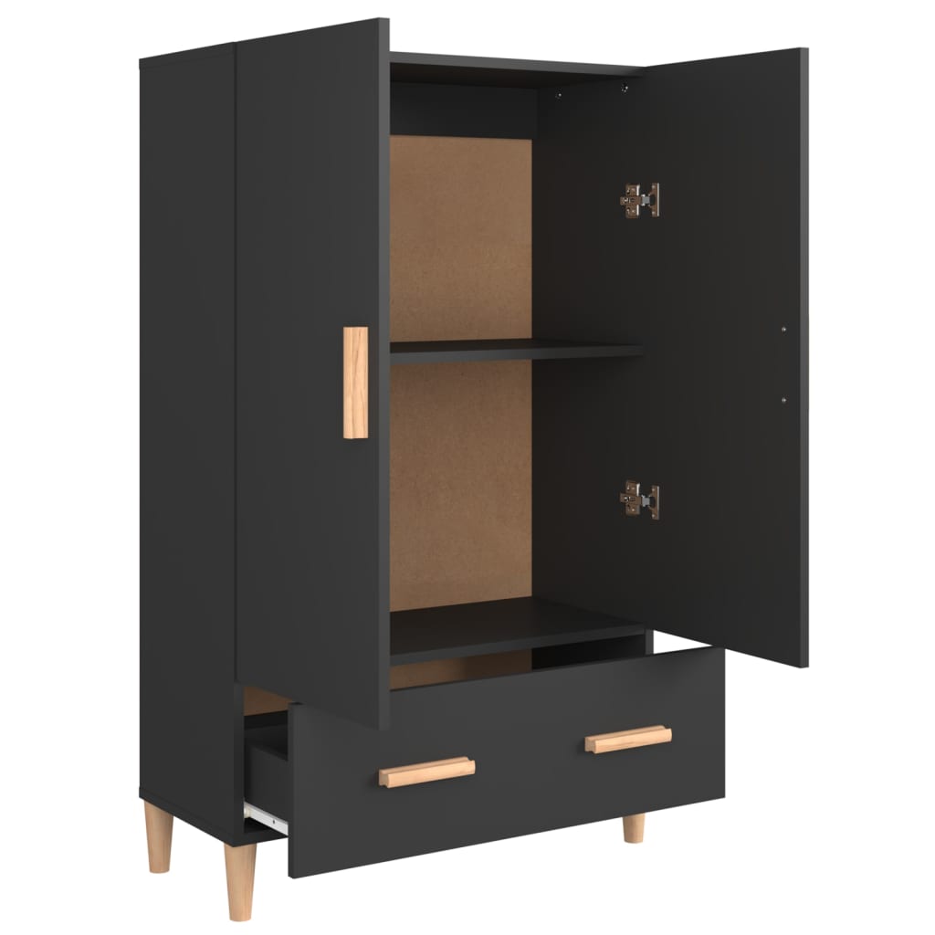 vidaXL Highboard Black 70x31x115 cm Engineered Wood