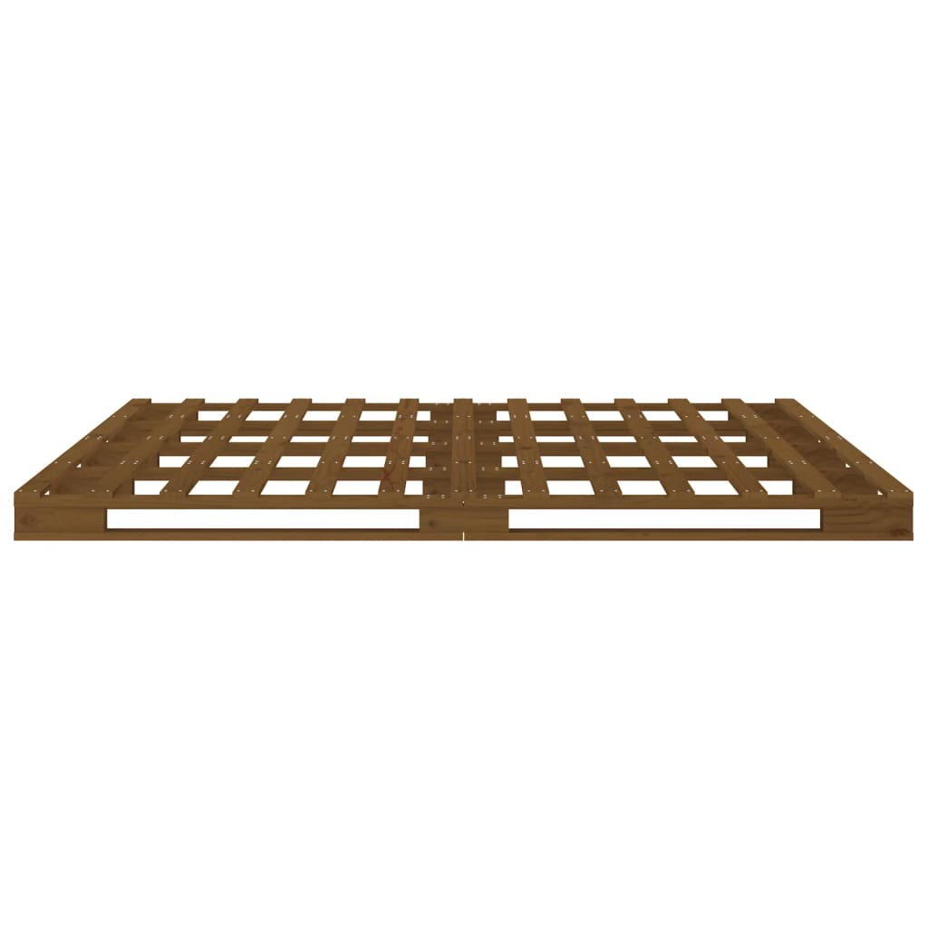 vidaXL Bed Frame without Mattress Honey Brown 150x200 cm King Size Solid Wood Pine