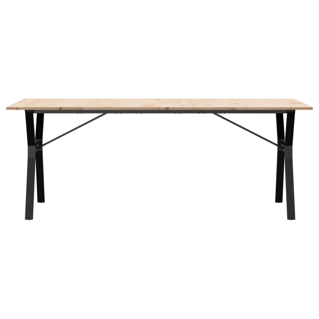 vidaXL Dining Table Y-Frame 200x100x75 cm Solid Wood Pine and Cast Iron