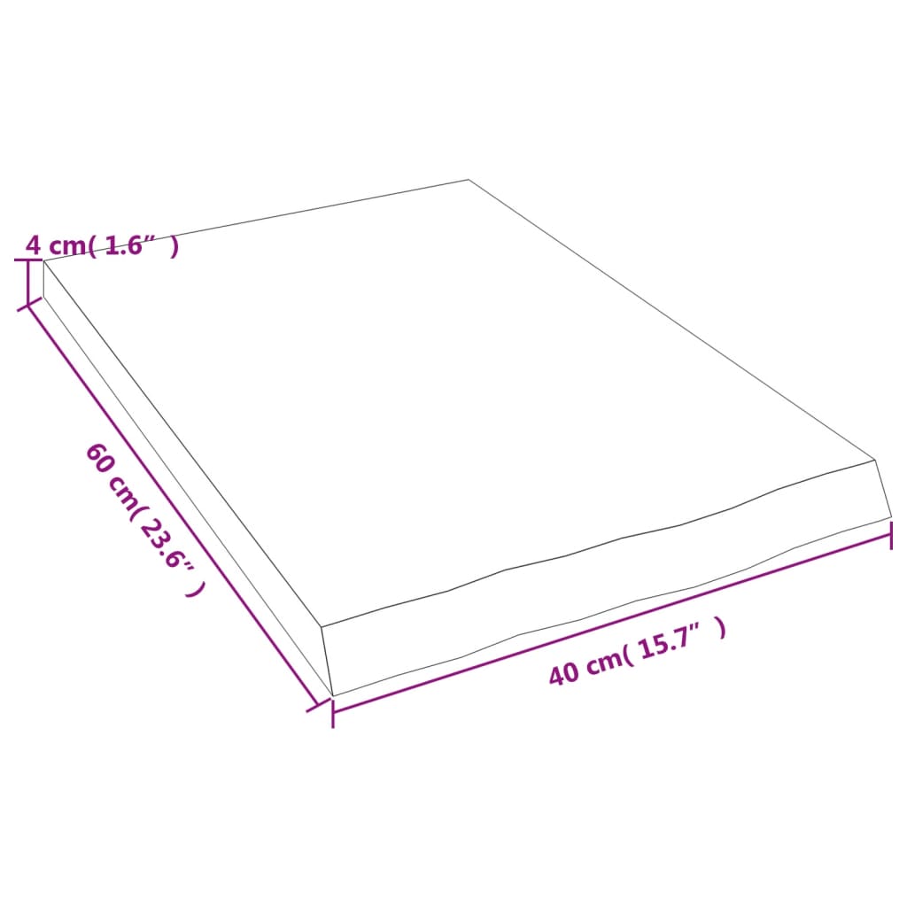 vidaXL Bathroom Countertop 40x60x(2-4) cm Untreated Solid Wood