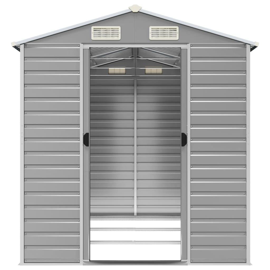 vidaXL Garden Shed Light Grey 191x300x198 cm Galvanised Steel