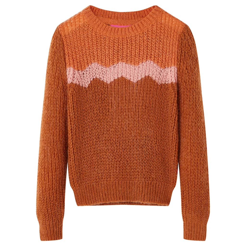 Kids' Sweater Knitted Cognac 140