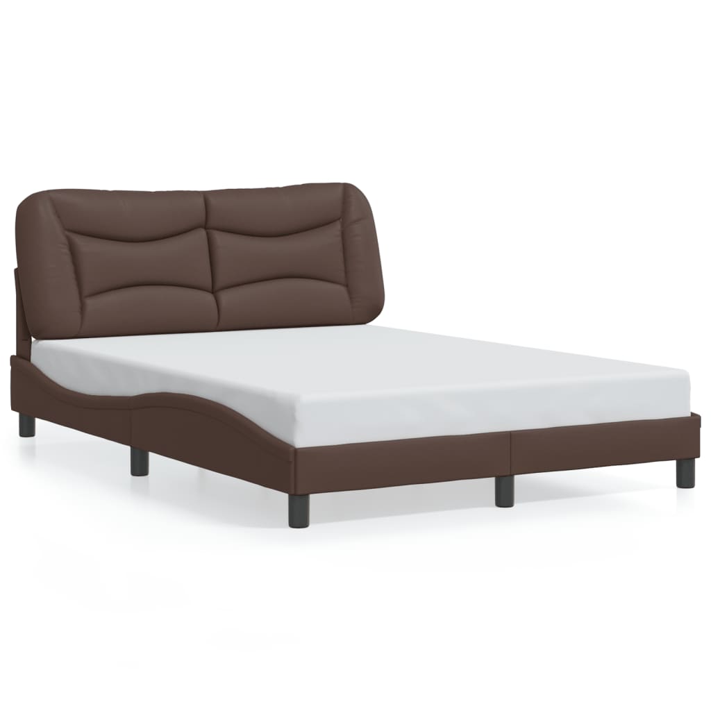 vidaXL Bed Frame with LED without Mattress Brown 140x200 cm