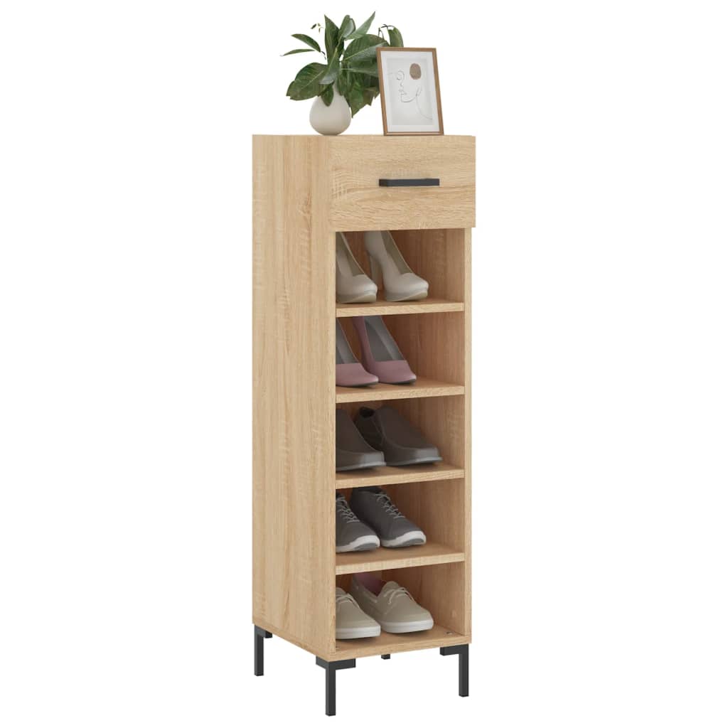 vidaXL Shoe Cabinet Sonoma Oak 30x35x105 cm Engineered Wood