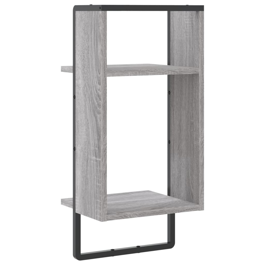 vidaXL Wall Shelf with Bar Grey Sonoma 30x25x65 cm