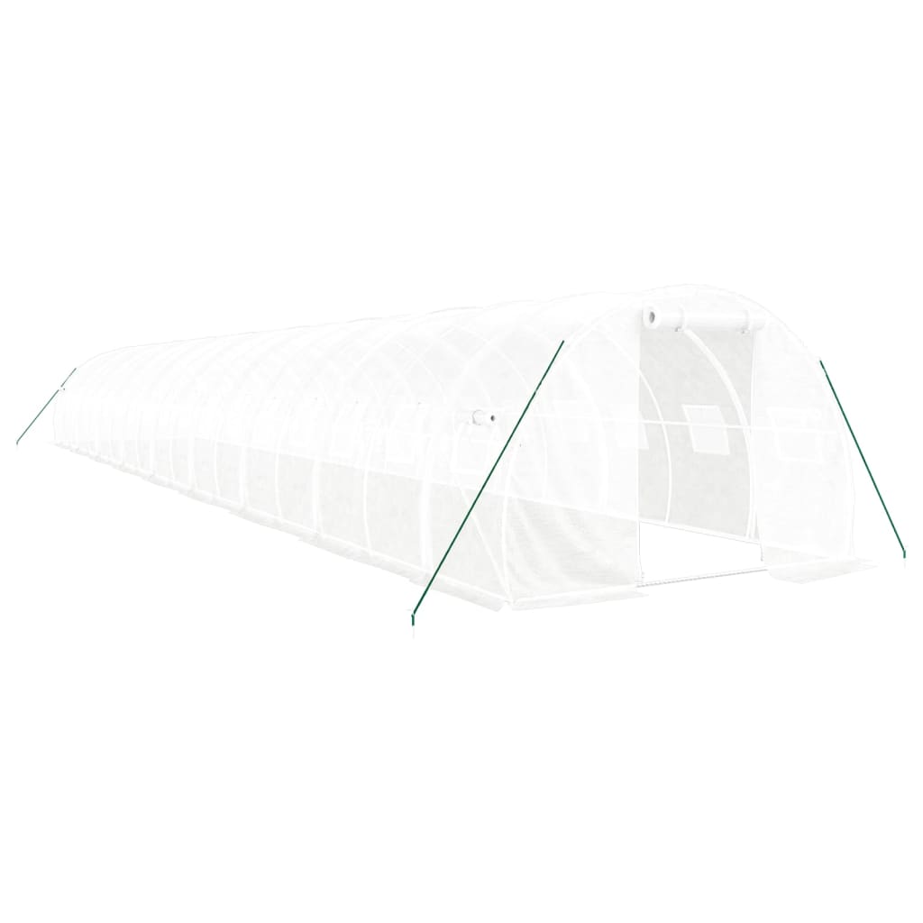 vidaXL Greenhouse with Steel Frame White 54 m² 18x3x2 m