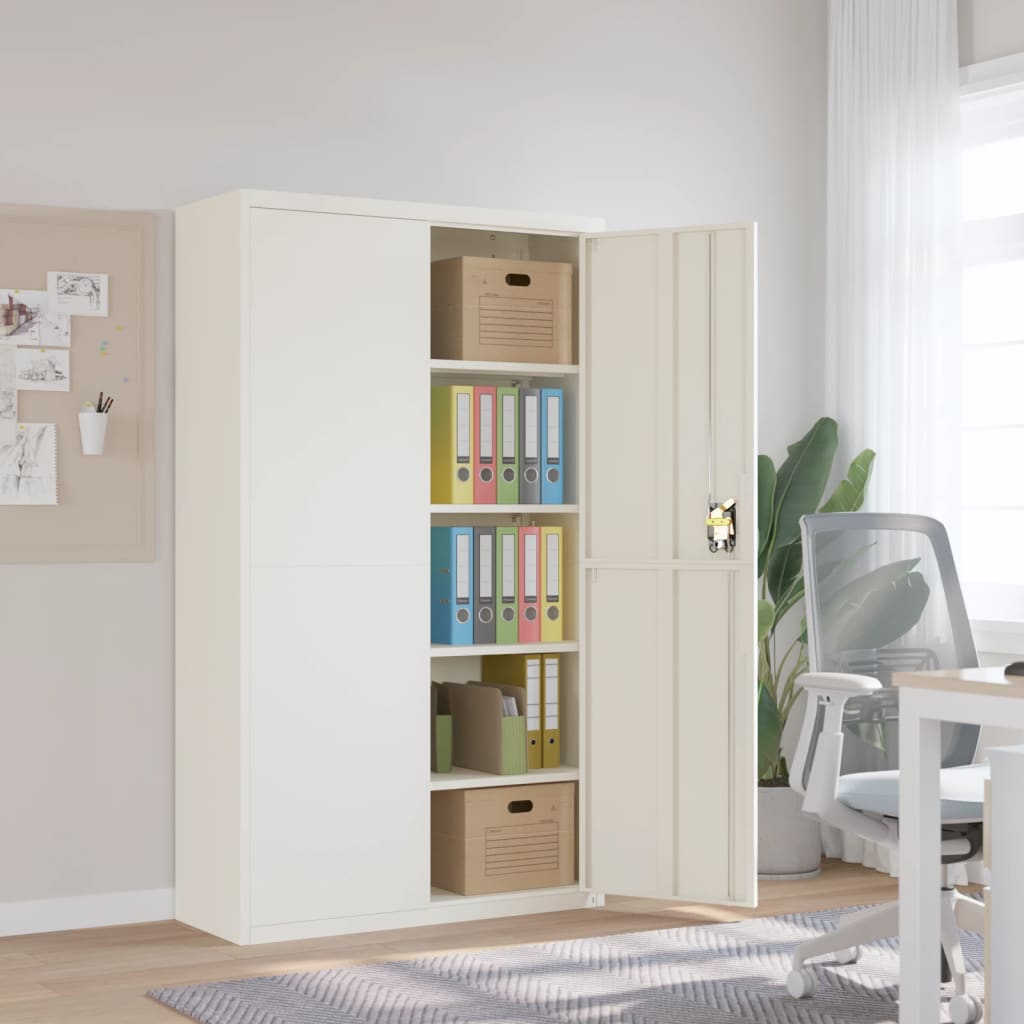 vidaXL File Cabinet White 105x40x180 cm Steel