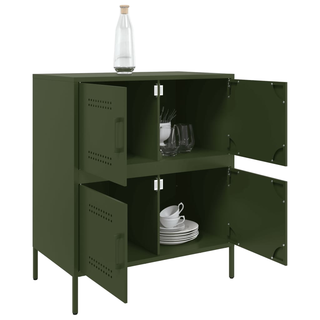 vidaXL Sideboard Olive Green 68x39x79 cm Steel