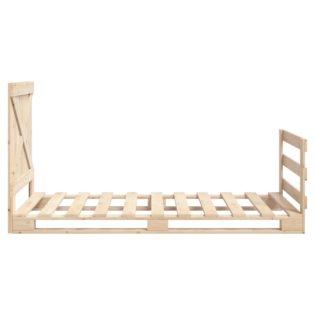 vidaXL Bed Frame without Mattress with Headboard 90x200 cm Solid Wood