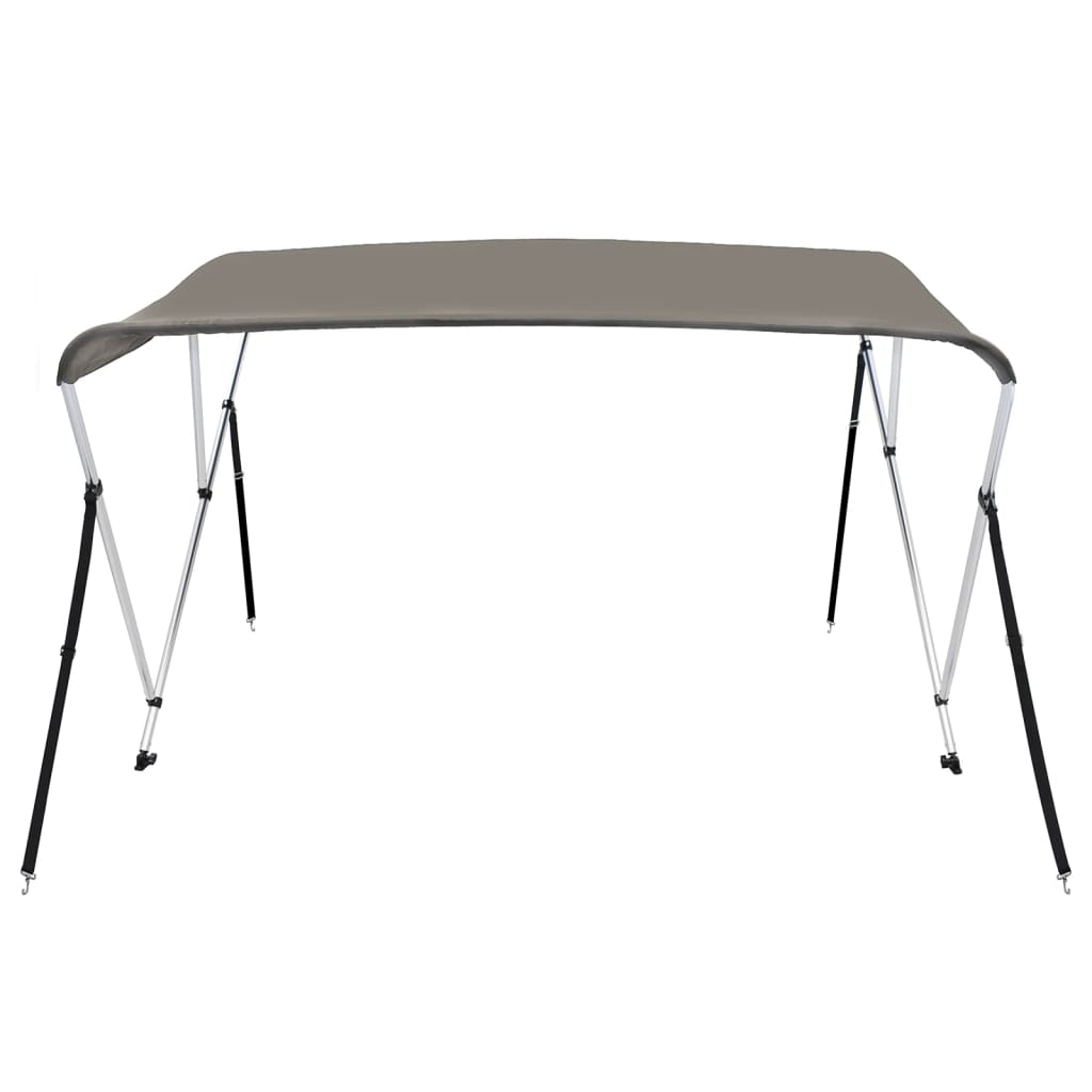 vidaXL 3-bow Bimini Top Grey 183x180x137 cm