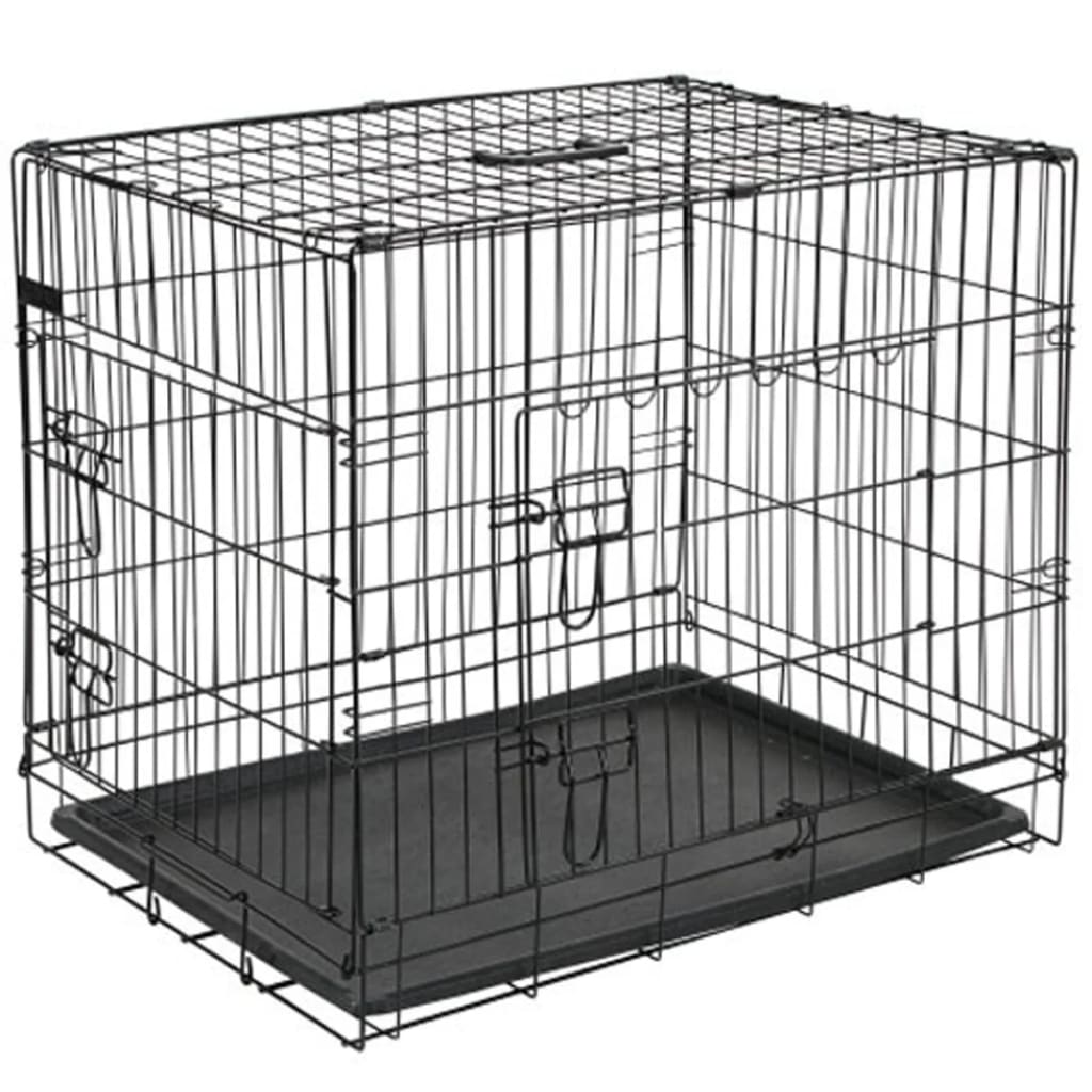 @Pet Dog Crate Metal 50.8x30.5x35.5 cm Black 15006