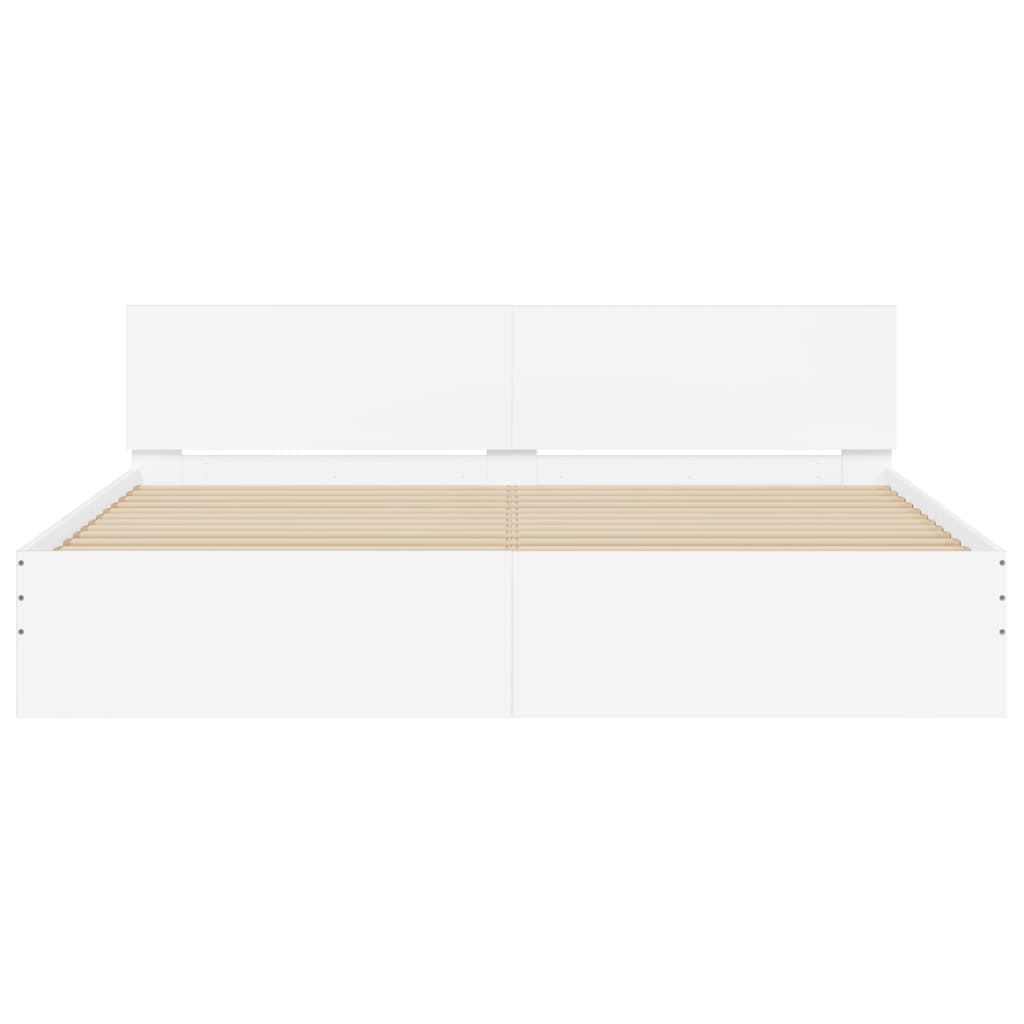 vidaXL Bed Frame without Mattress White 180x200 cm Super King