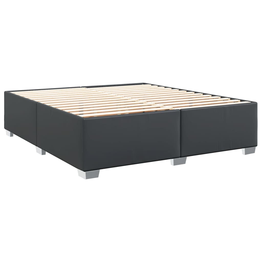 vidaXL Box Spring Bed with Mattress Black 180x200 cm Faux Leather