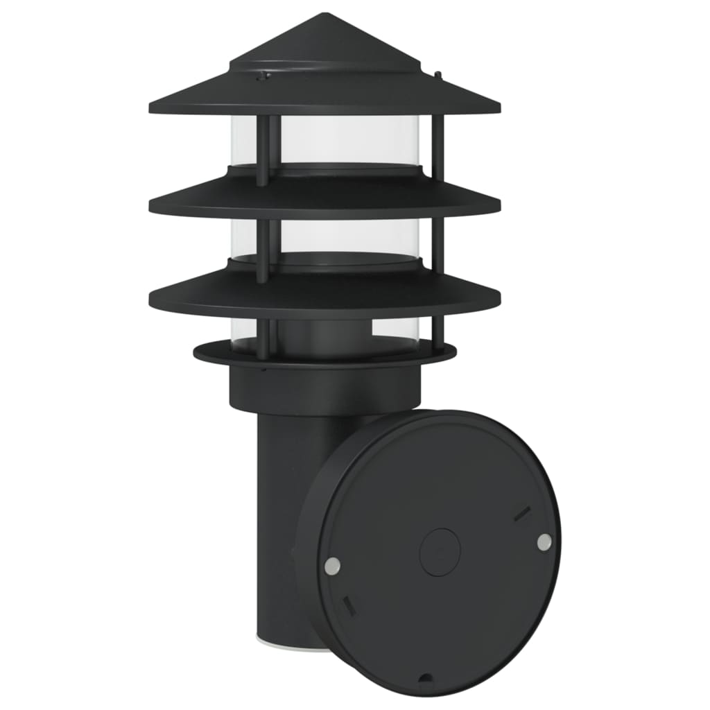 vidaXL Outdoor Wall Light Black Stainless Steel