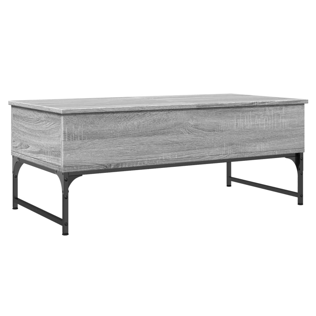 vidaXL Coffee Table Grey Sonoma 100x50x40 cm Engineered Wood and Metal