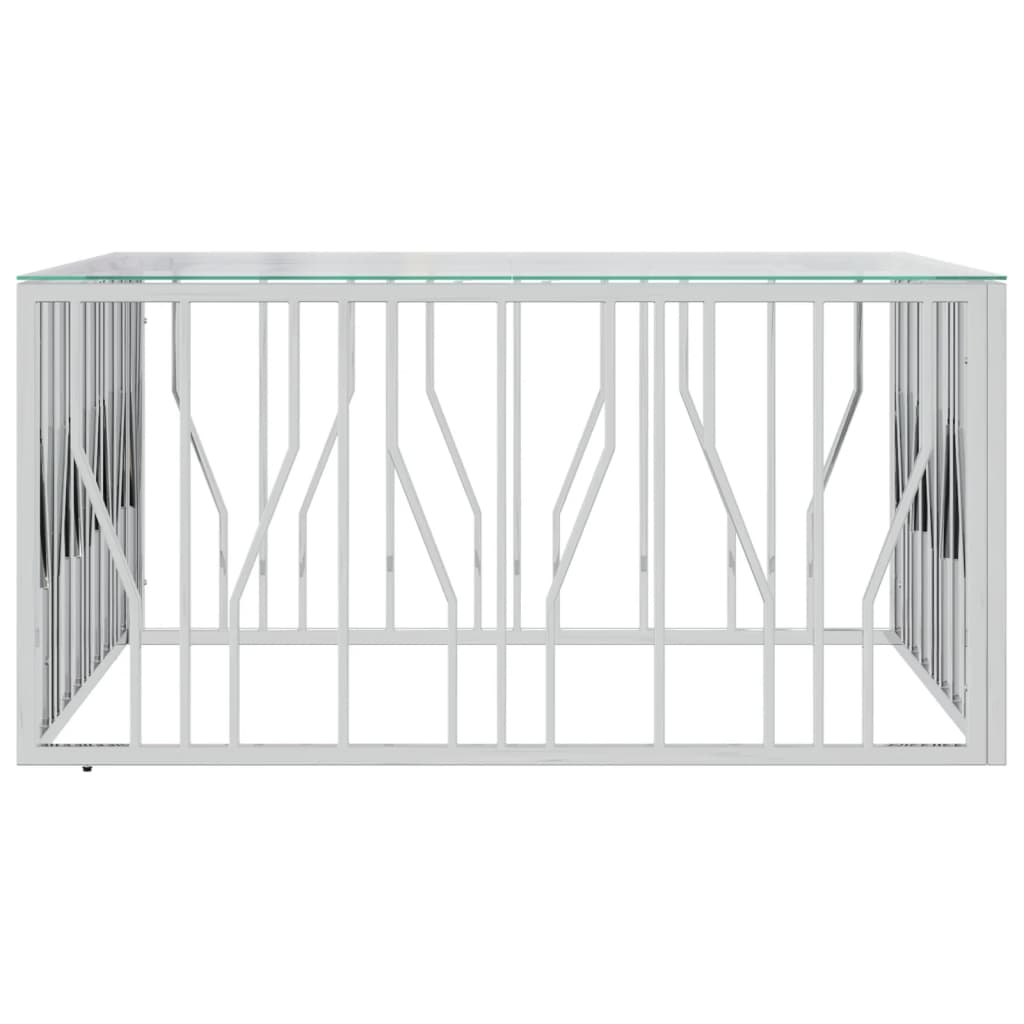 vidaXL Coffee Table 100x100x50 cm Stainless Steel and Glass