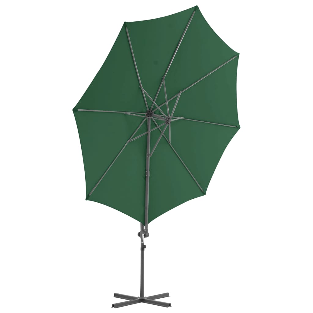 vidaXL Cantilever Garden Parasol with Steel Pole Green 300 cm