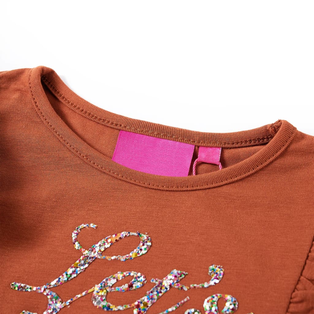 Kids' T-shirt with Long Sleeves Cognac 140