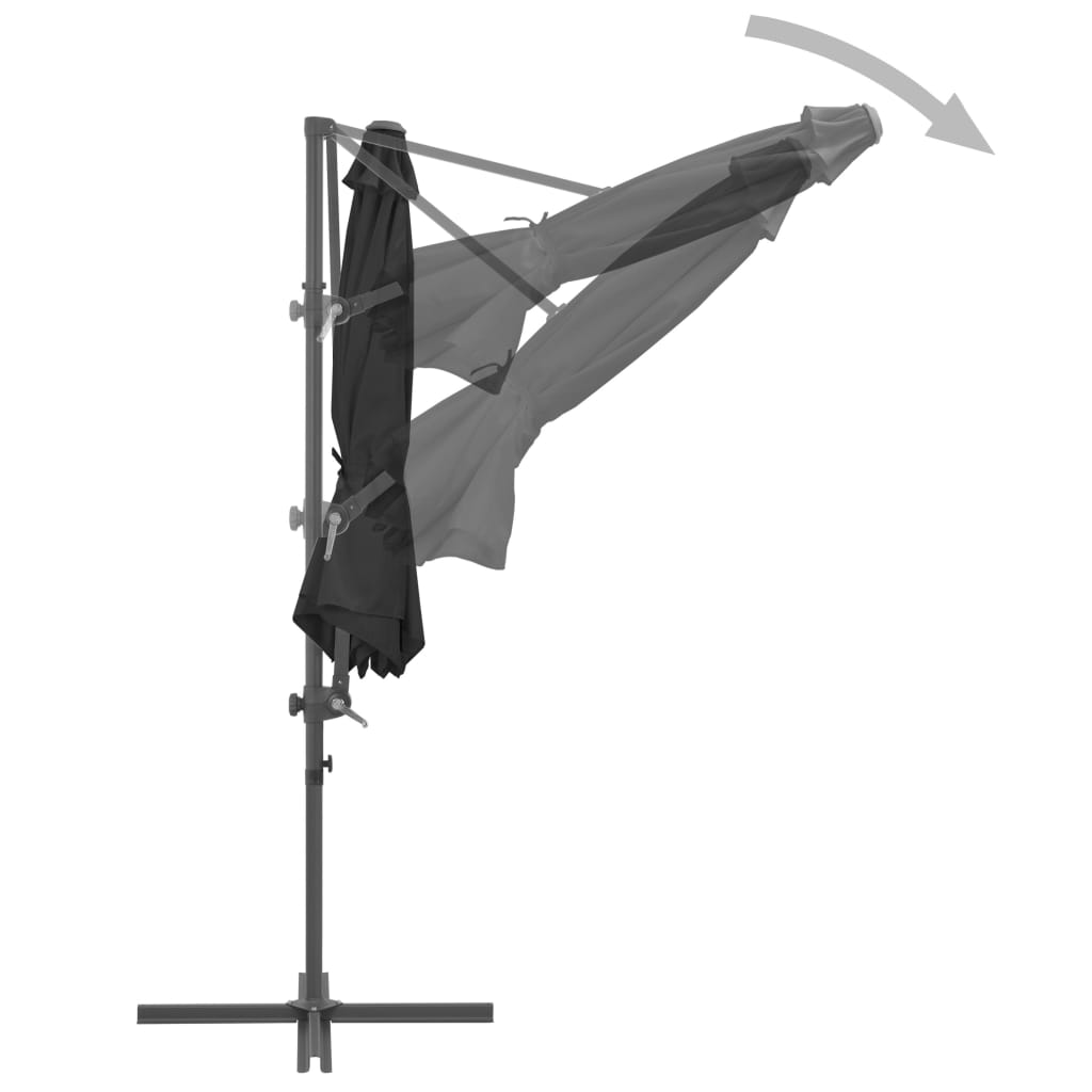 vidaXL Garden Parasol with Portable Base Anthracite