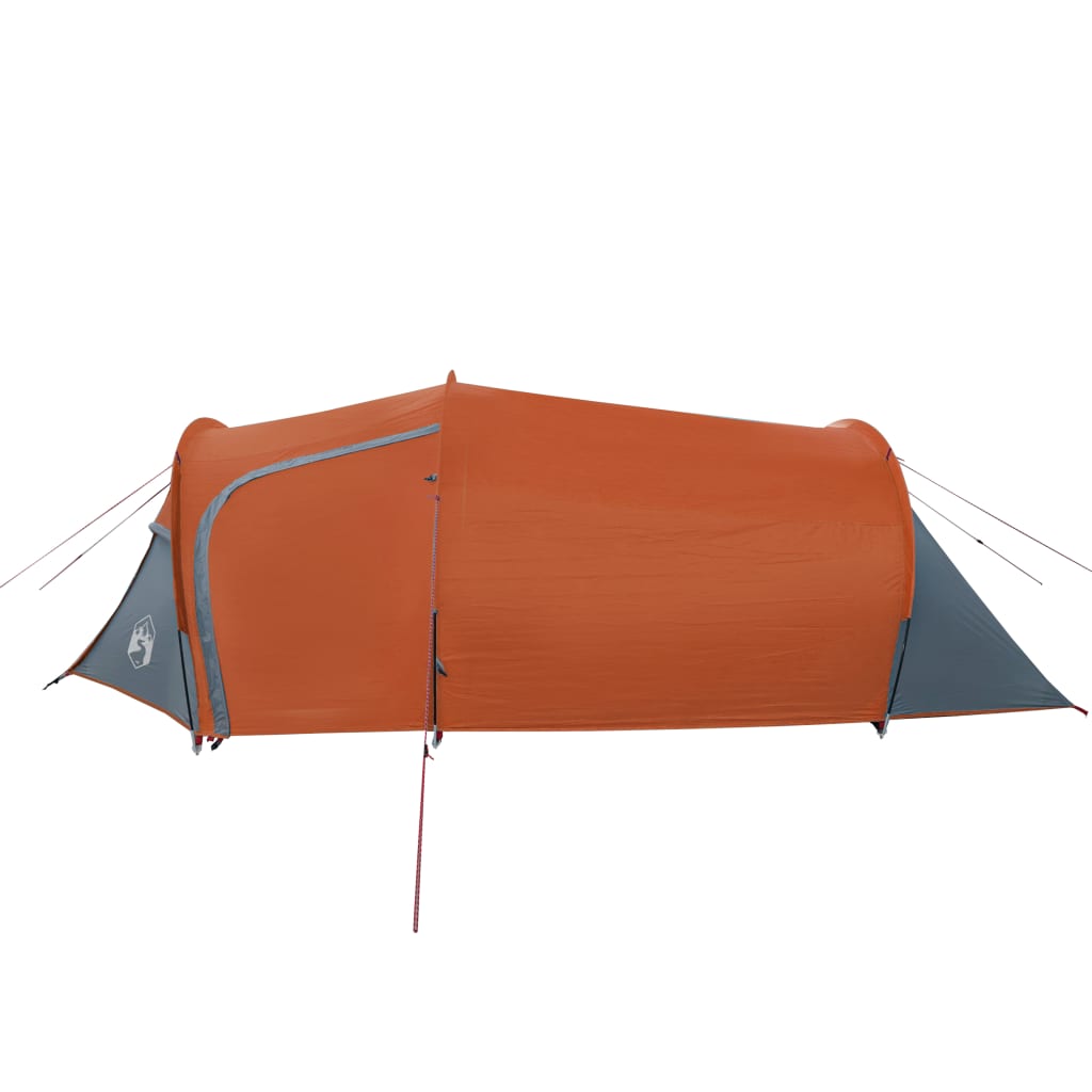 vidaXL Camping Tent Tunnel 3-Person Orange Waterproof