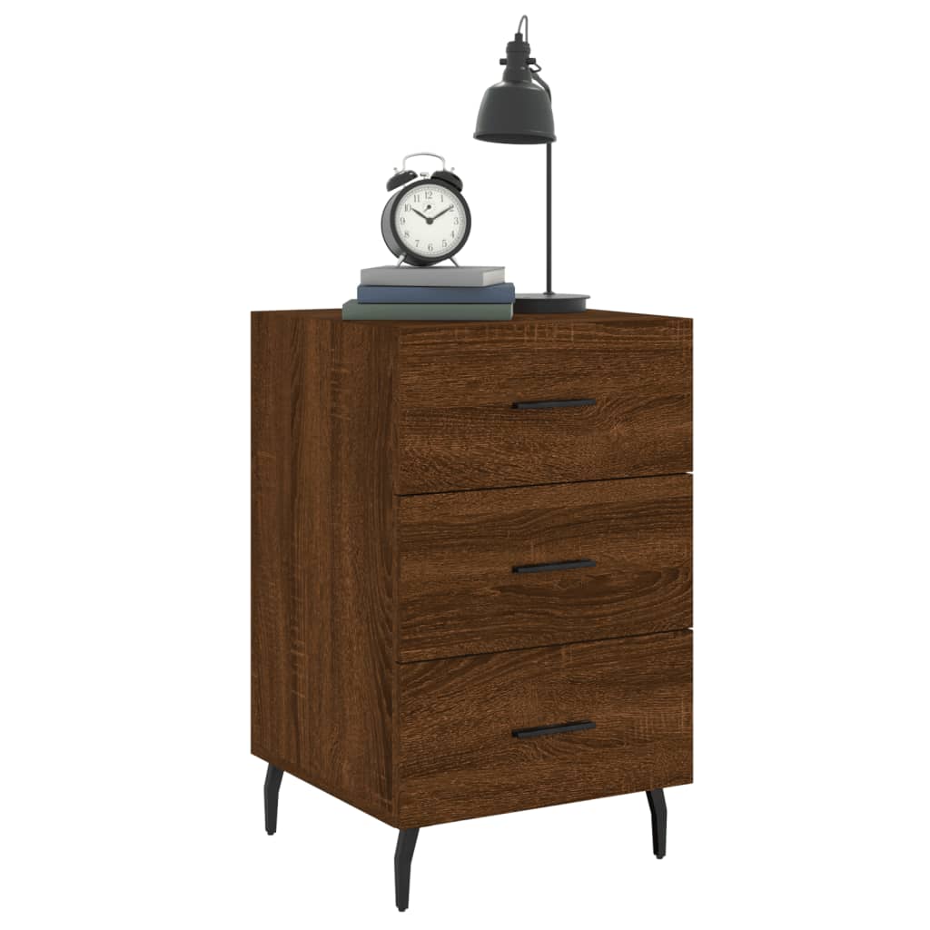 vidaXL Bedside Cabinet Brown Oak 40x40x66 cm Engineered Wood