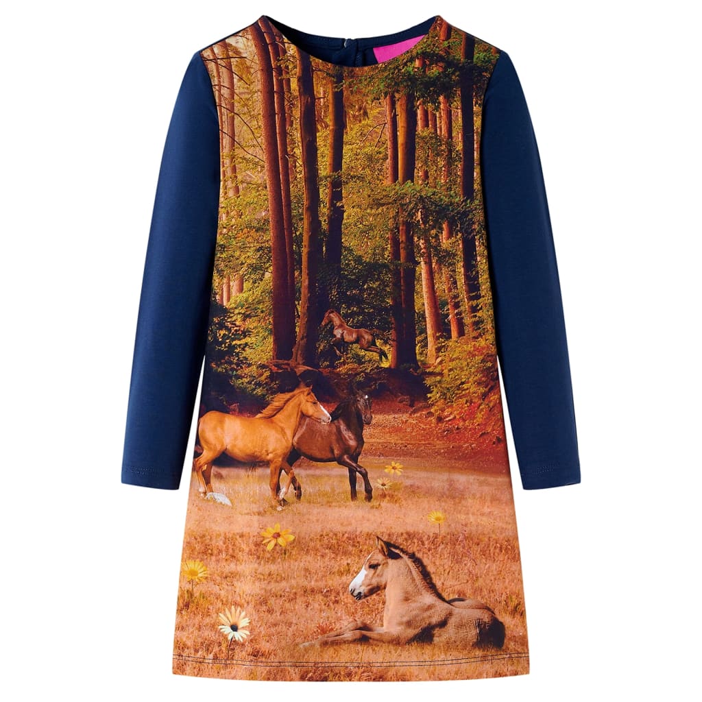 Kids' Dress with Long Sleeves Navy 116