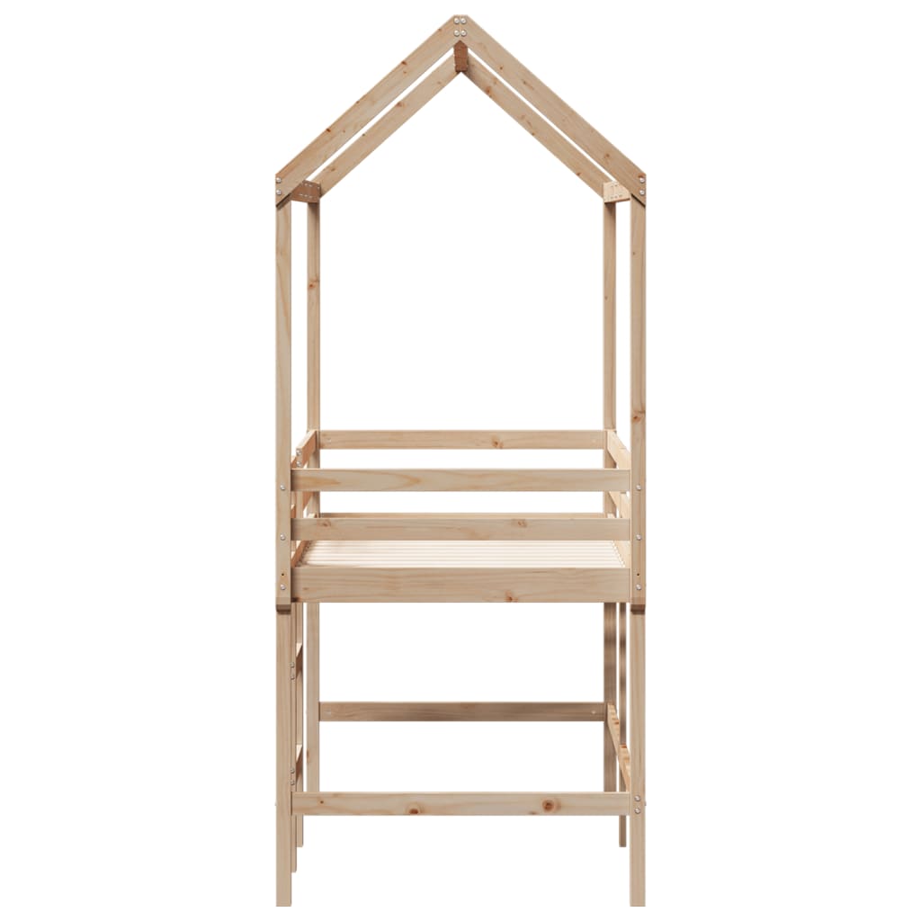 vidaXL Loft Bed with Ladder and Roof without Mattress 80x200 cm