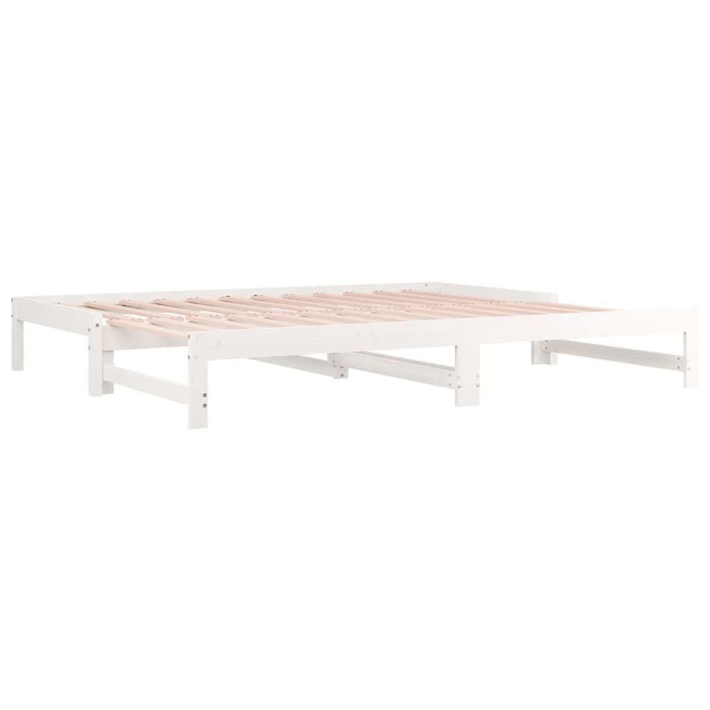 vidaXL Pull-out Day Bed without Mattress White 2x(90x200) cm