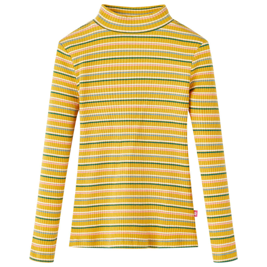 Kids' T-shirt with Long Sleeves Mock Turtleneck Ochre 140