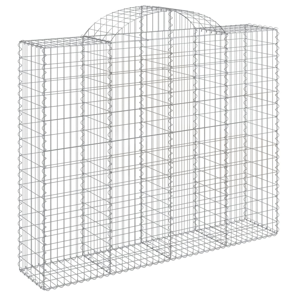 vidaXL Arched Gabion Baskets 6 pcs 200x50x160/180 cm Galvanised Iron