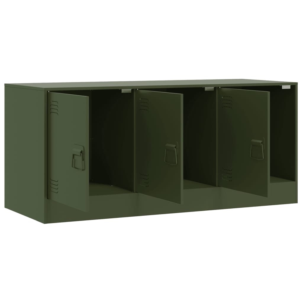 vidaXL TV Cabinet Olive Green 99x39x44 cm Steel