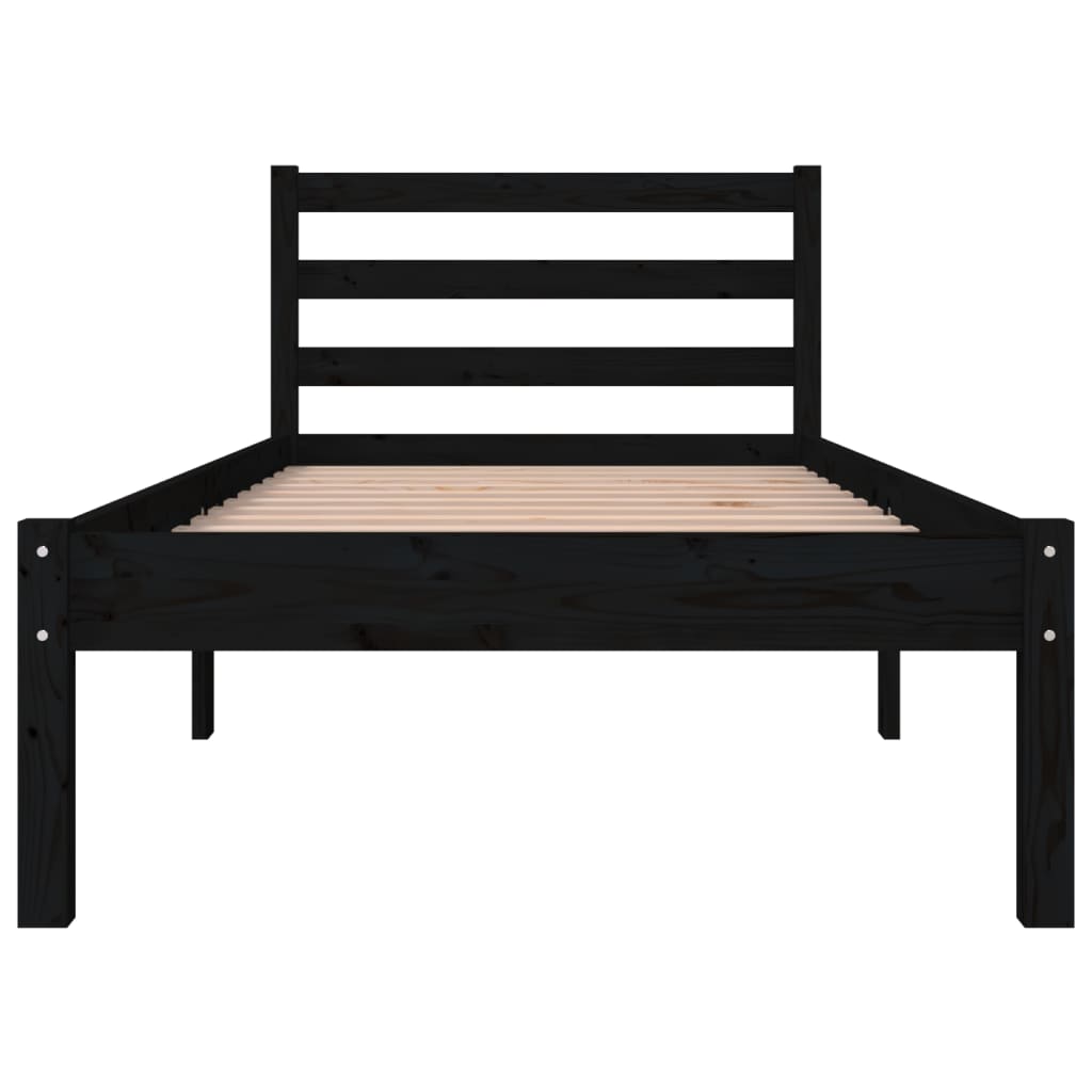 vidaXL Bed Frame without Mattress 75x190 cm Small Single Black Small Single