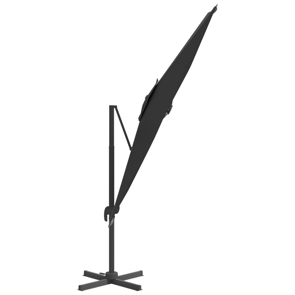 vidaXL LED Cantilever Garden Parasol Black 400x300 cm