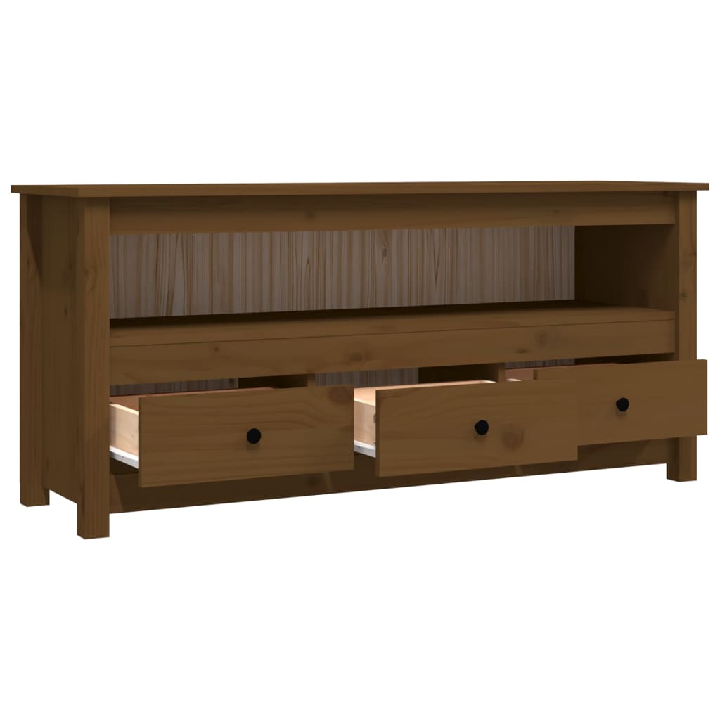 vidaXL TV Cabinet Honey Brown 114x35x52 cm Solid Wood Pine