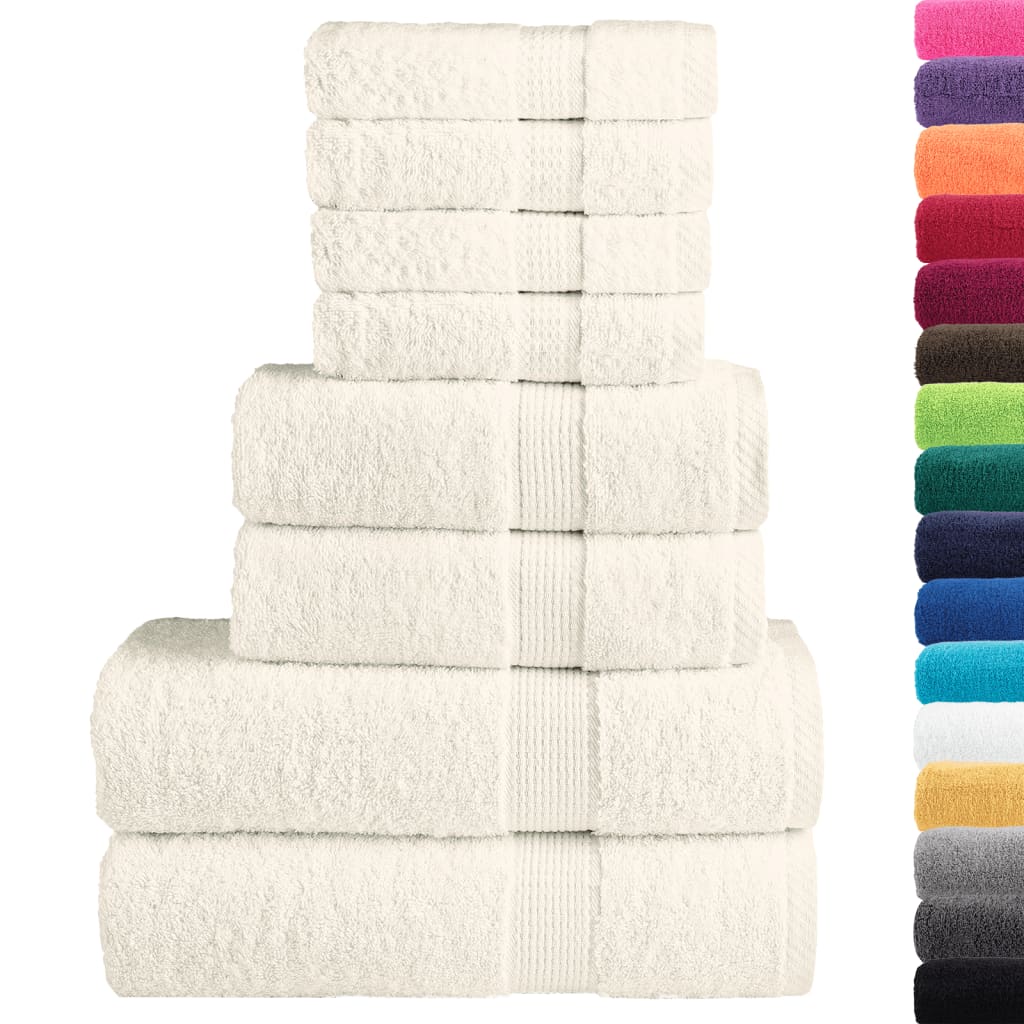 vidaXL 8 Piece Premium Towel Set SOLUND Cream 600 gsm