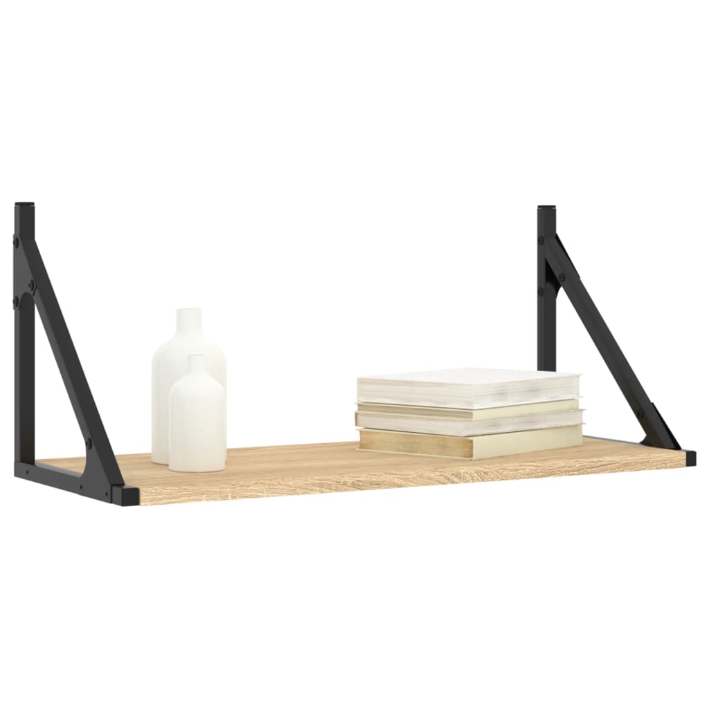 vidaXL Wall Shelves 2 pcs Sonoma Oak 60x25x25.5 cm Engineered wood