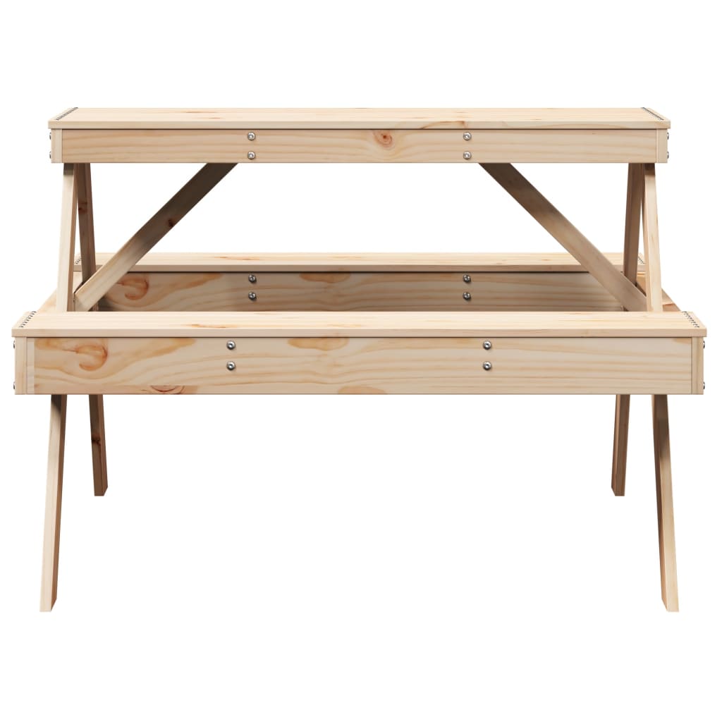 vidaXL Picnic Table 105x134x75 cm Solid Wood Pine