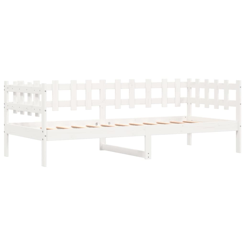 vidaXL Day Bed without Mattress White 90x190 cm Single Solid Wood Pine