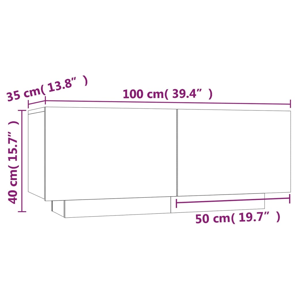 vidaXL Bedside Cabinet Grey Sonoma 100x35x40 cm Engineered Wood