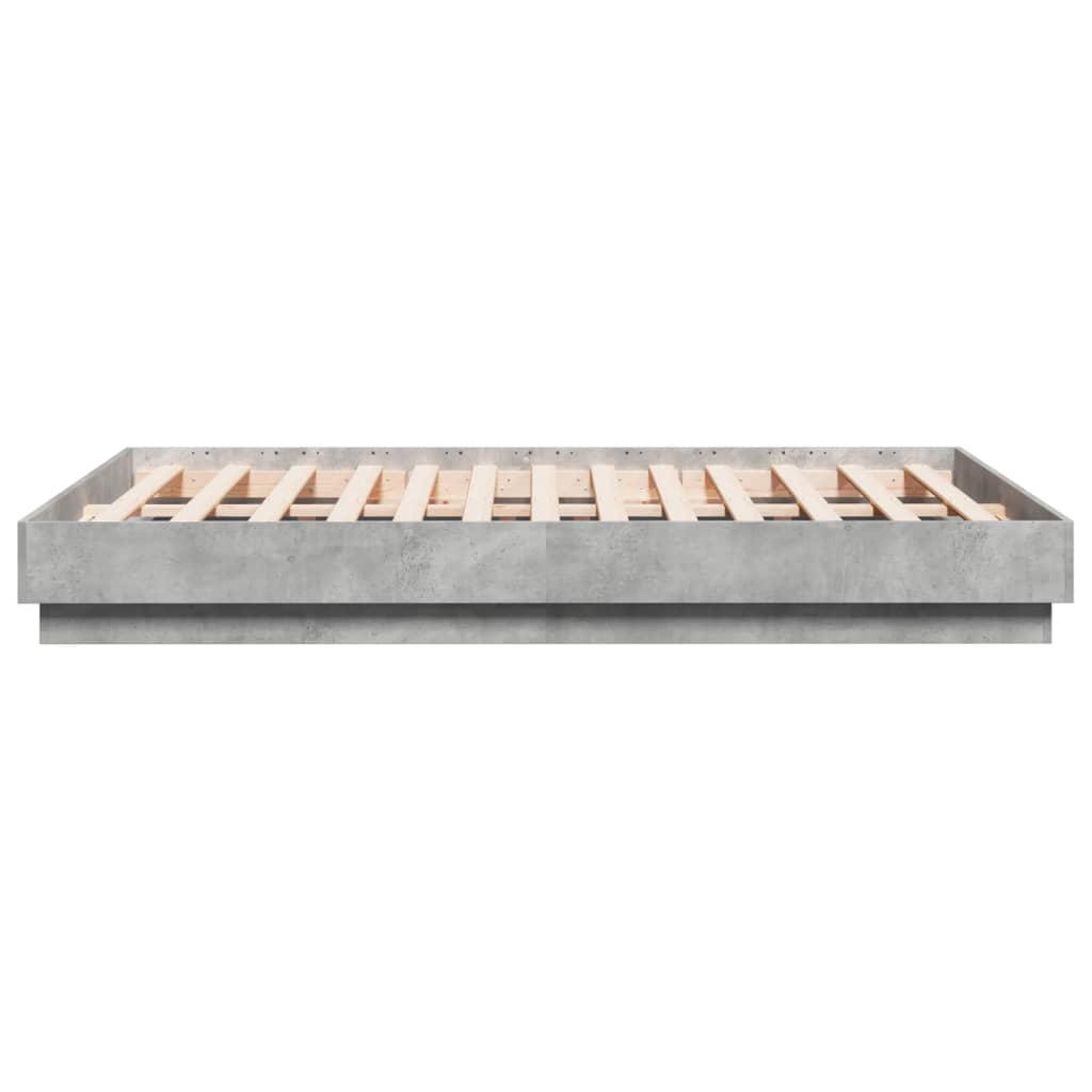vidaXL Bed Frame Concrete Grey 140x190 cm Engineered Wood