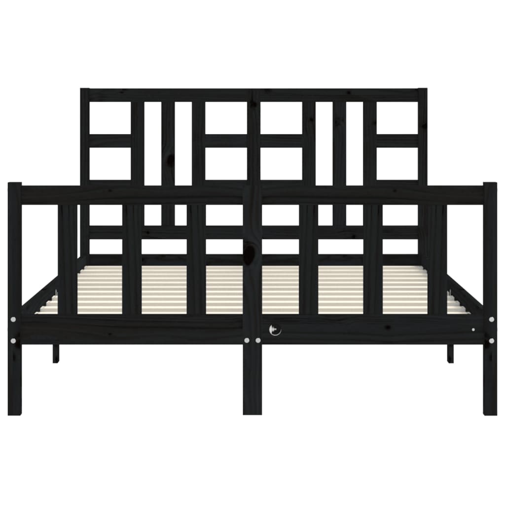 vidaXL Bed Frame without Mattress Black 160x200 cm Solid Wood Pine